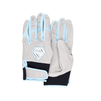 Thumbnail for Youth Fastpitch Batting Gloves - Grey and Angle Blue