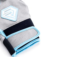 Thumbnail for Youth Fastpitch Batting Gloves - Grey and Angle Blue
