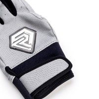 Thumbnail for Youth Fastpitch Batting Gloves - Grey and Black