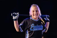 Thumbnail for Youth Fastpitch Batting Gloves - Grey and Black