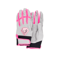 Thumbnail for Youth Fastpitch Batting Gloves - Grey and Hot Pink