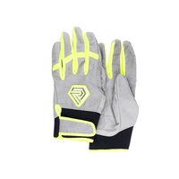 Thumbnail for Youth Fastpitch Batting Gloves - Grey and Neon Green
