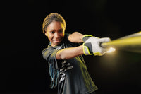 Thumbnail for Youth Fastpitch Batting Gloves - Grey and Neon Green