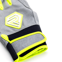 Thumbnail for Youth Fastpitch Batting Gloves - Grey and Neon Green