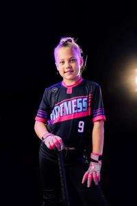 Thumbnail for Youth Fastpitch Batting Gloves - Grey and Purple