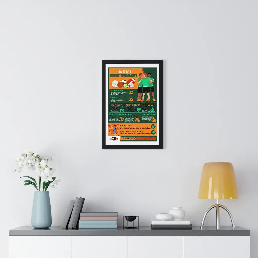 How to Be a Great Teammate Premium Framed Vertical Poster HoopsKing