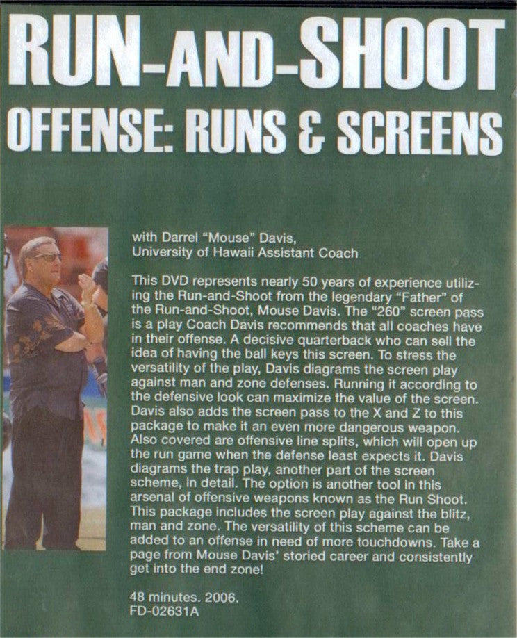 (Rental)-Run & Shoot Offense: Runs And Screens