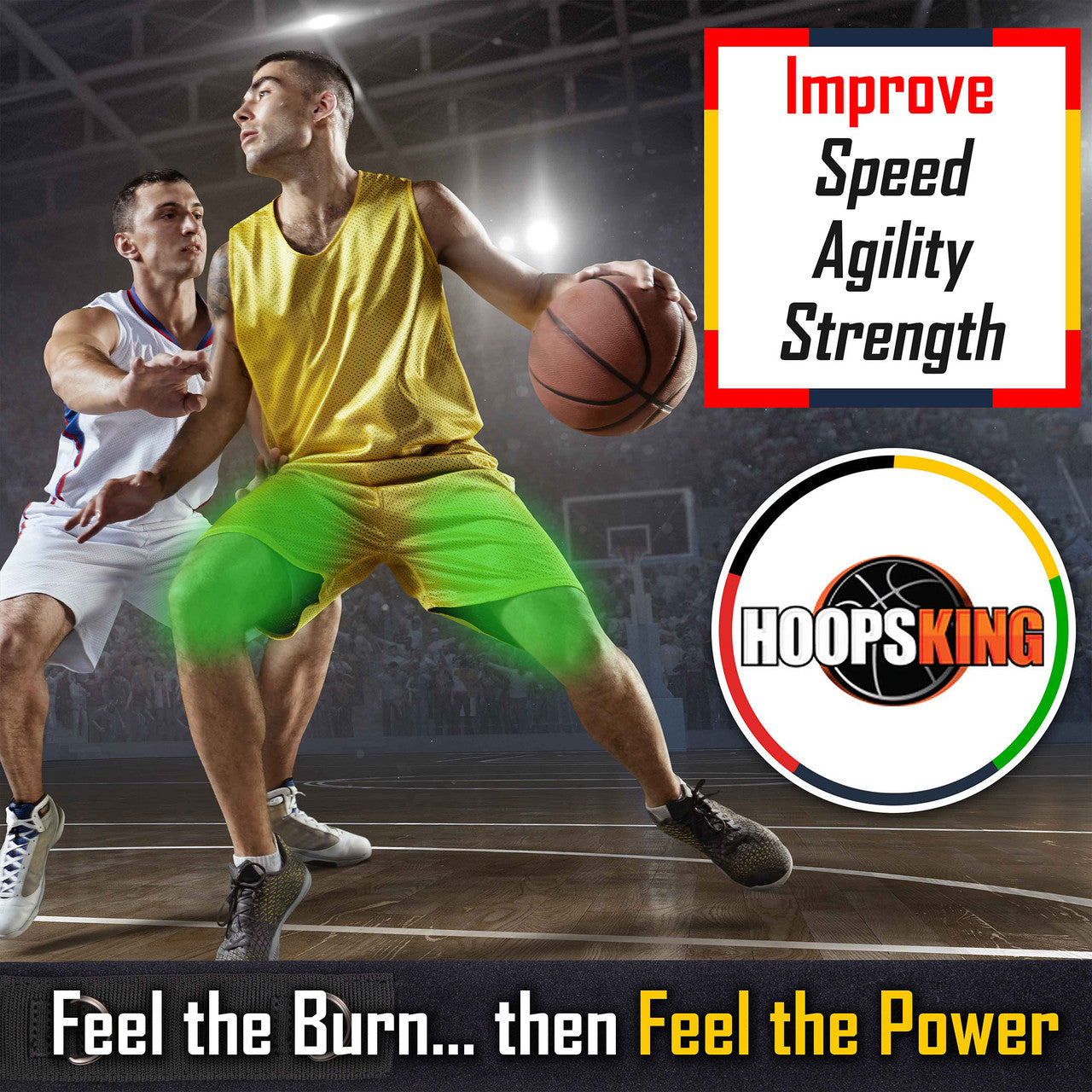 Use the LockDown Defender bands to increase lateral quickness for your basketball players.