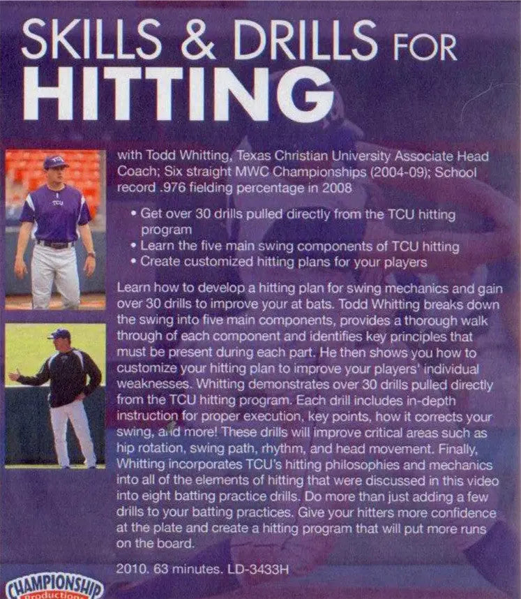 (Rental)-SKILLS AND DRILLS  FOR HITTING Todd Whitting