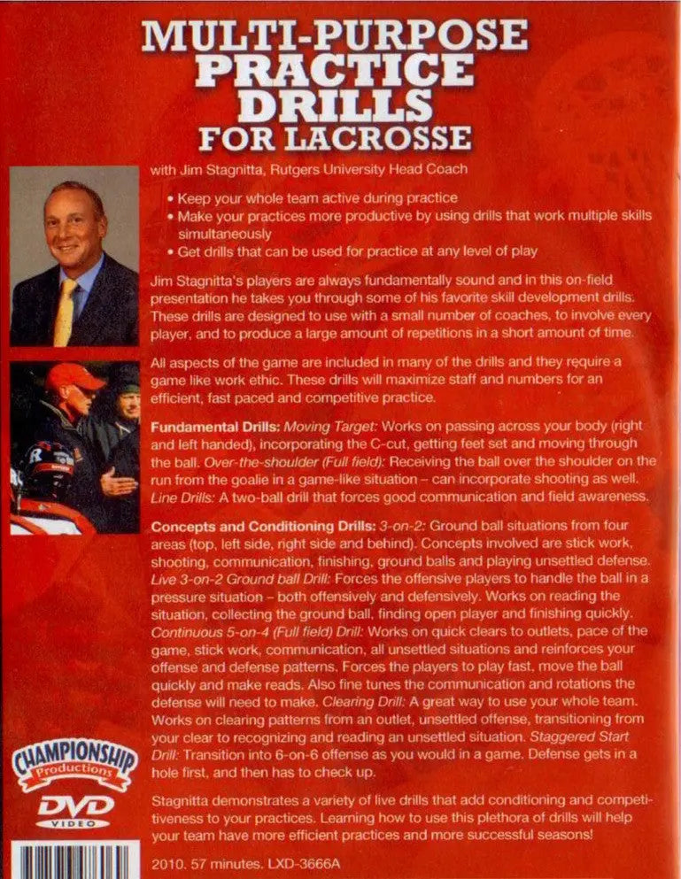 (Rental)-Multi-Purpose Practice Drills for Lacrosse Jim Stagnitta