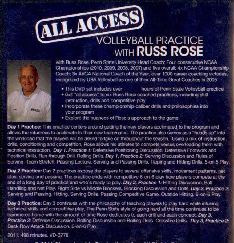 (Rental)-ALL ACCESS VOLLEYBALL PRACTICE WITH RUSS ROSE