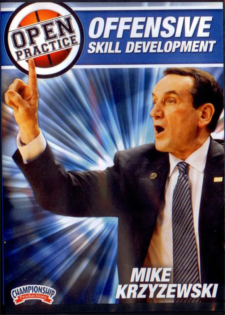 Mike Krzyzewski Open Practice: Offensive Skill Development by Mike Krzyzewski Instructional Basketball Coaching Video