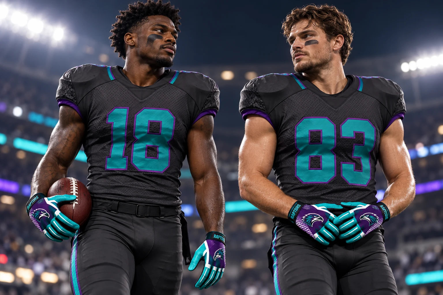 Raptors team under the lights