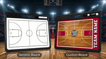 Custom HoopsKing basketball coaching board on the sideline - best basketball coaching boards 2026