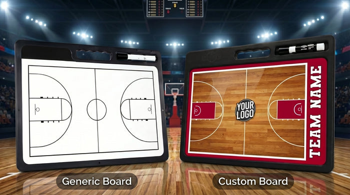 Custom HoopsKing basketball coaching board on the sideline - best basketball coaching boards 2026