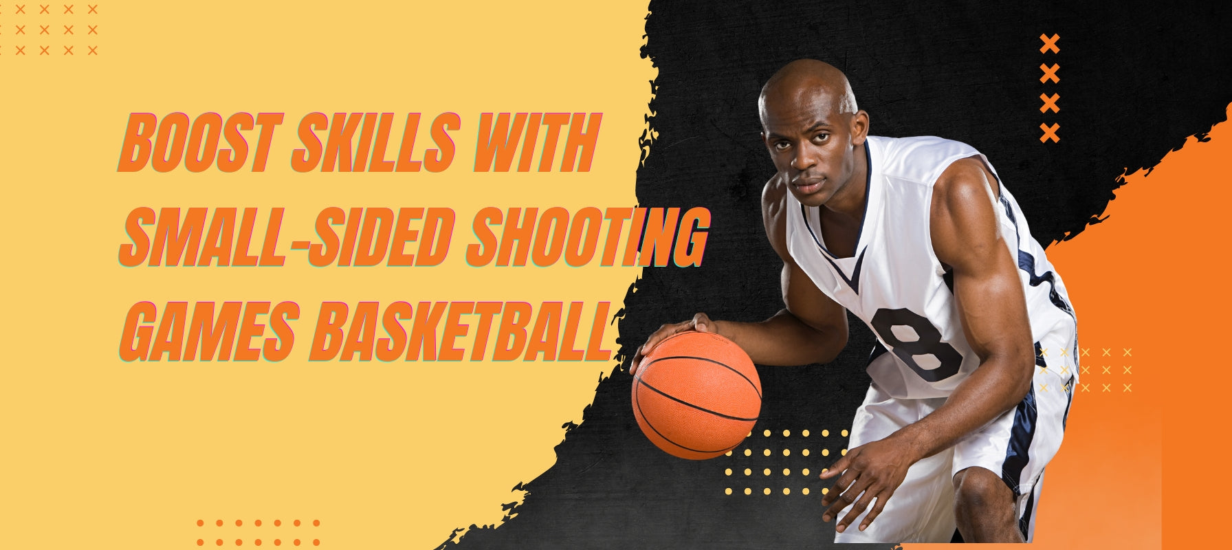 Basketball game action scene illustrating a give and go play in motion