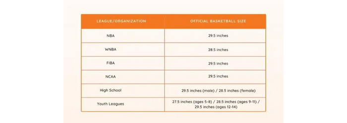 basketball sizes