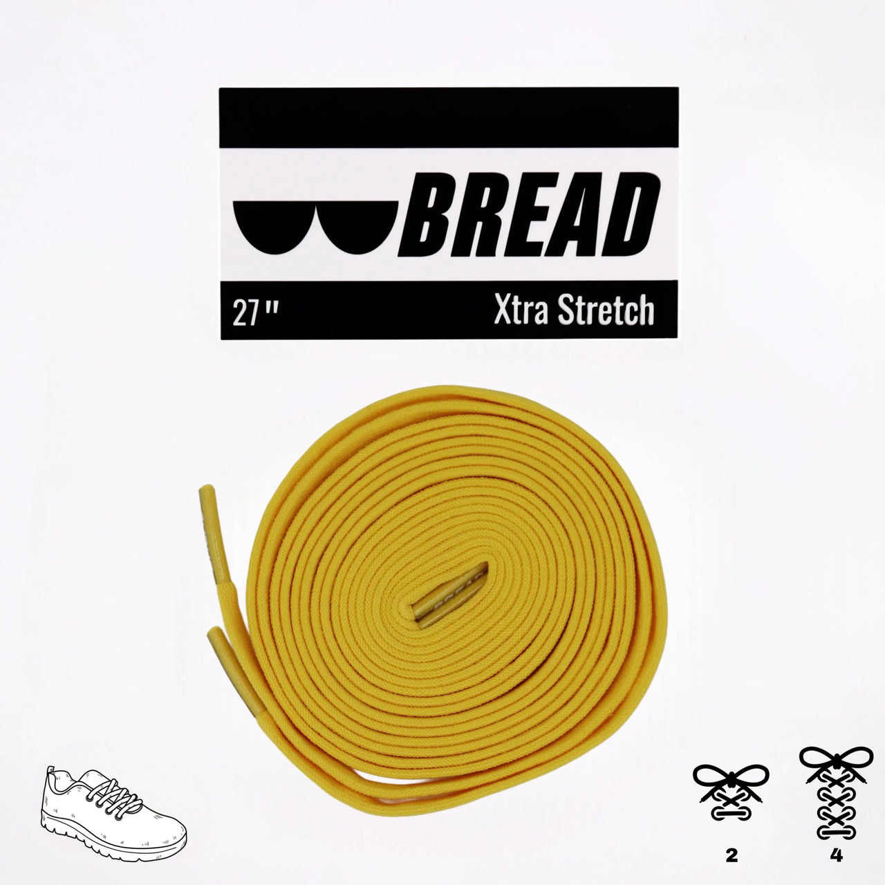 Bread No-Tie Elastic Shoelaces – Corona Yellow