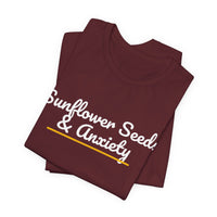 Thumbnail for Sunflower Seeds & Anxiety — Baseball T-Shirt