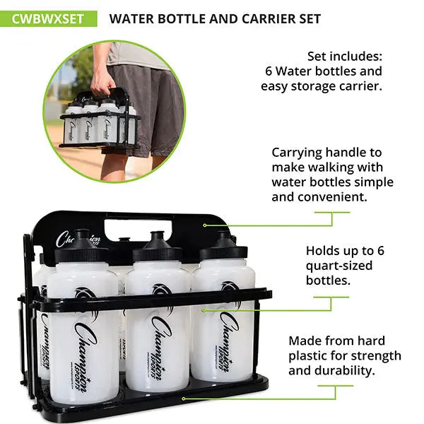 WATER BOTTLE AND CARRIER SET Champion Sports