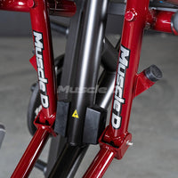 Thumbnail for Close-up of red and black gym equipment with 