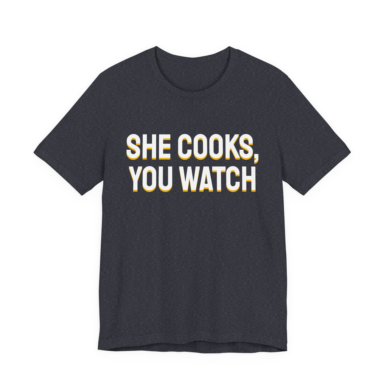 She Cooks, You Watch — Basketball T-Shirt