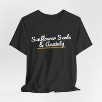 Thumbnail for Sunflower Seeds & Anxiety — Baseball T-Shirt