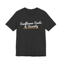 Thumbnail for Sunflower Seeds & Anxiety — Baseball T-Shirt