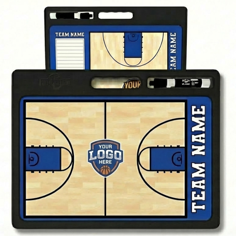 Pizarra blanca de baloncesto profesional personalizada con mango | 2 caras 