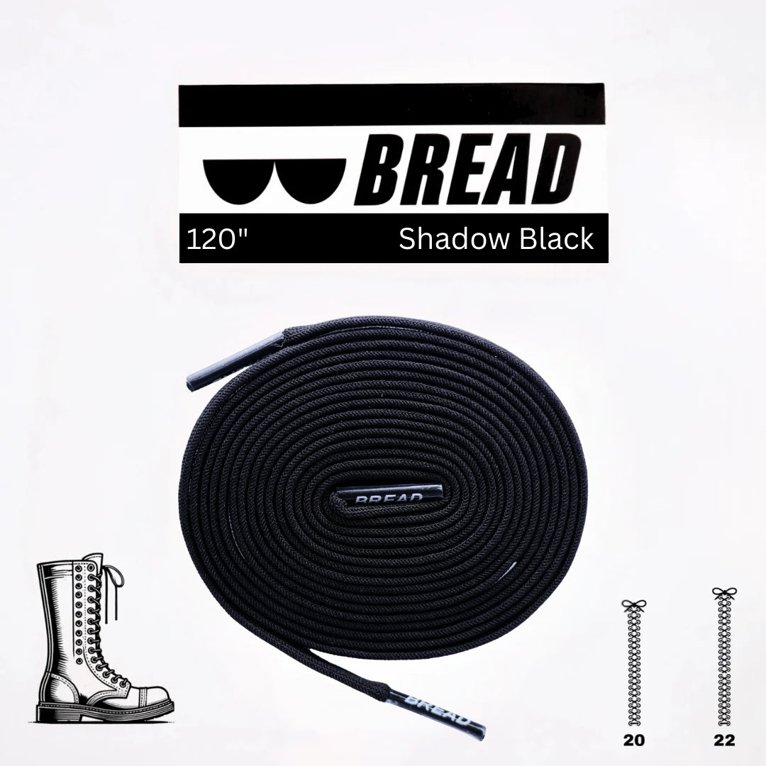 Bread No-Tie Elastic Shoelaces – Shadow Black