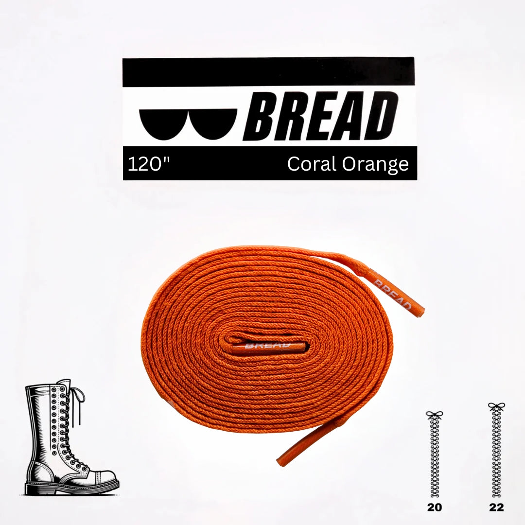 Bread No-Tie Elastic Shoelaces – Coral Orange