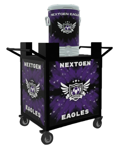 Hoopsking adjustable custom hydration cart for all teams and athletic programs