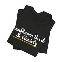 Thumbnail for Sunflower Seeds & Anxiety — Baseball T-Shirt