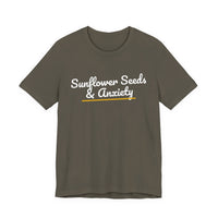 Thumbnail for Sunflower Seeds & Anxiety — Baseball T-Shirt