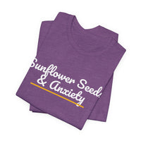 Thumbnail for Sunflower Seeds & Anxiety — Baseball T-Shirt