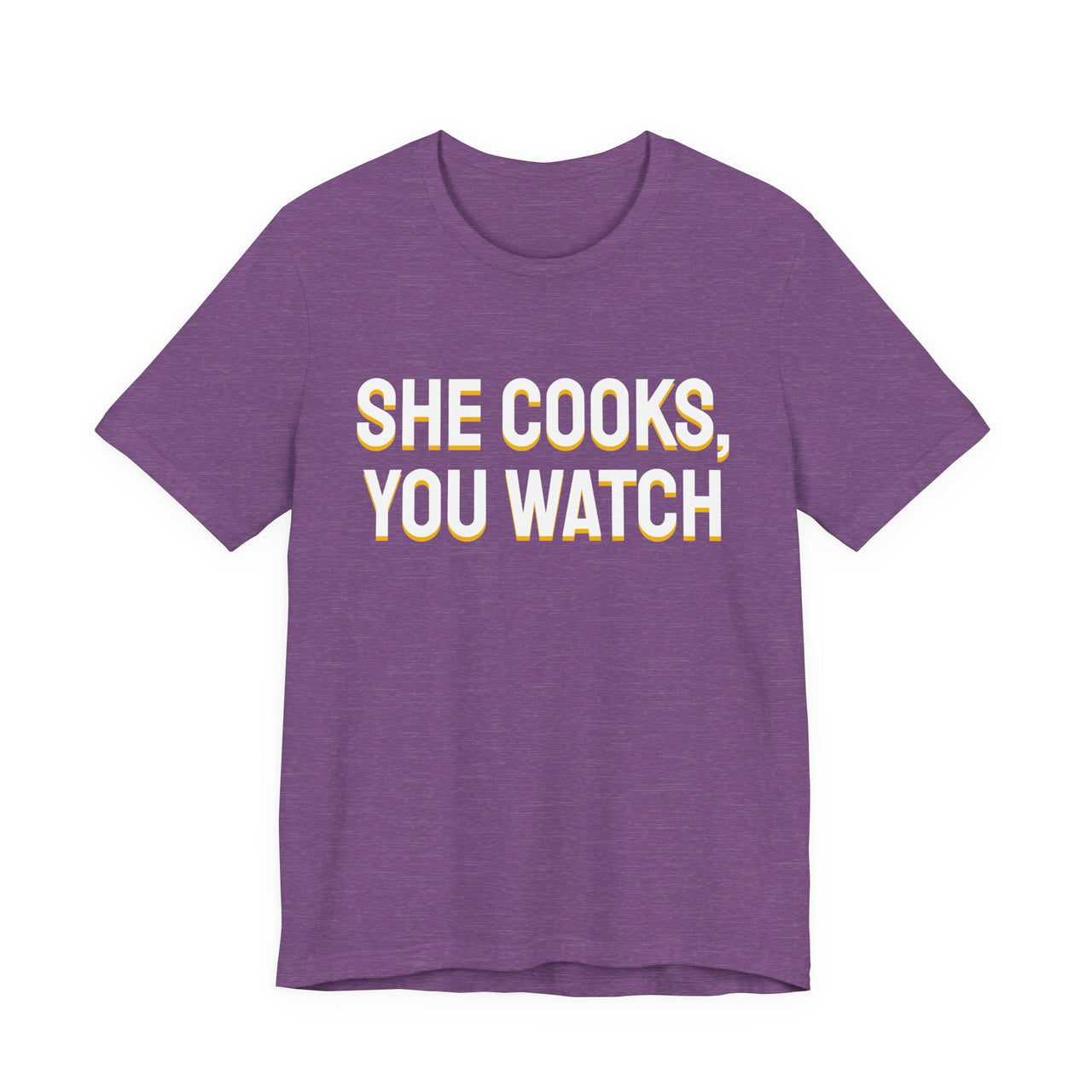 She Cooks, You Watch — Basketball T-Shirt
