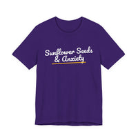 Thumbnail for Sunflower Seeds & Anxiety — Baseball T-Shirt