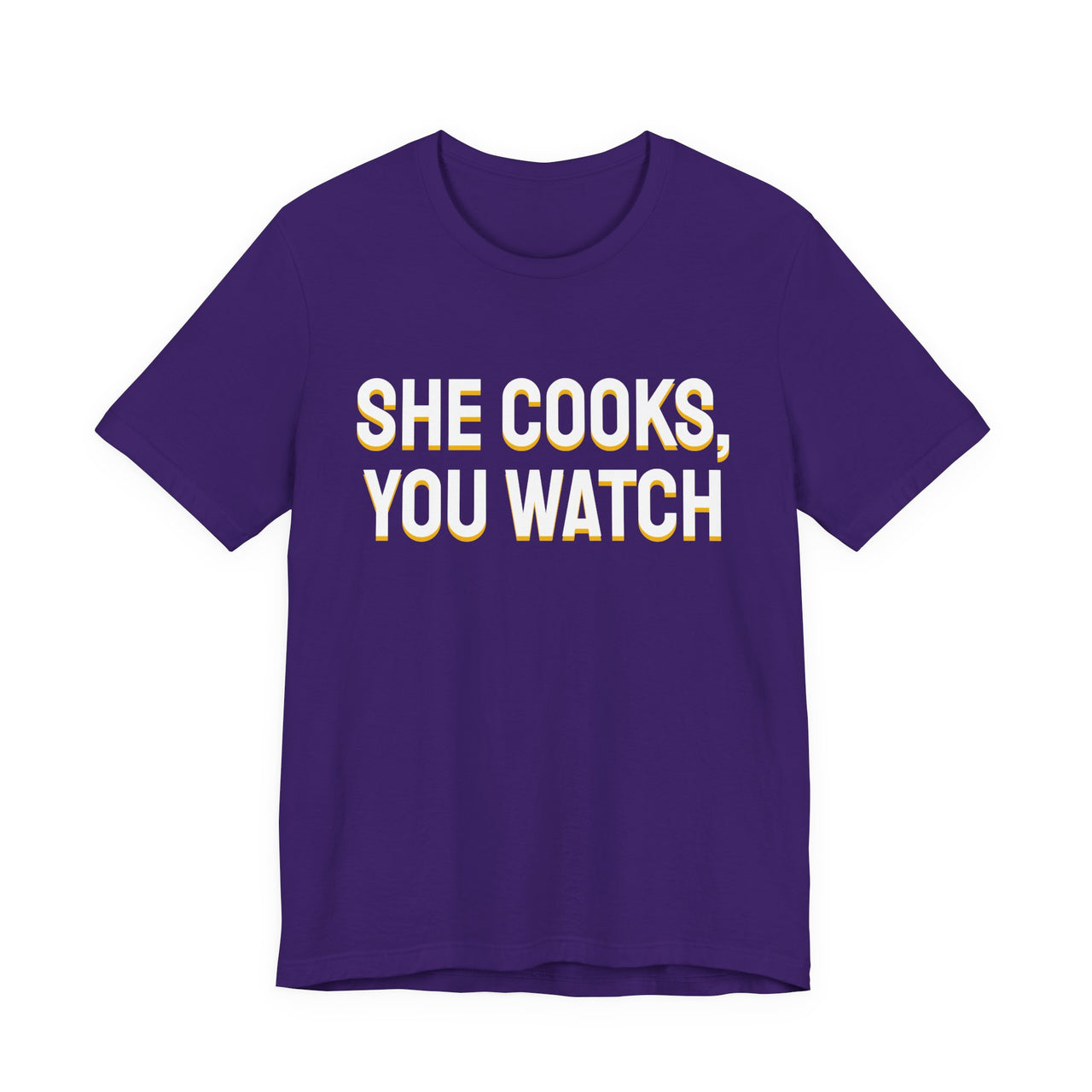 She Cooks, You Watch — Basketball T-Shirt