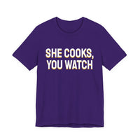 Thumbnail for She Cooks, You Watch — Basketball T-Shirt
