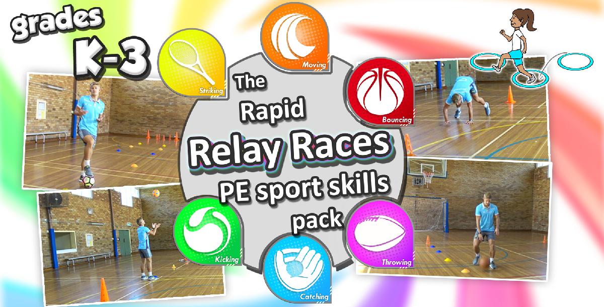 PE `Rapid Relays`: Multiple sport skill activities pack - Grades K-3