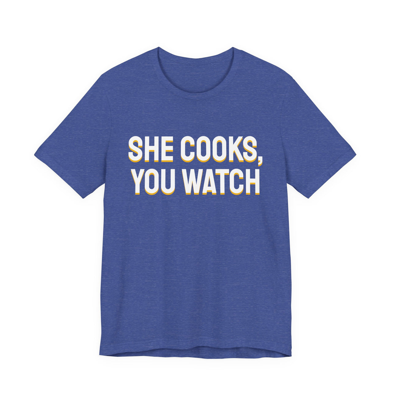 She Cooks, You Watch — Basketball T-Shirt