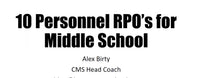 Thumbnail for 10 Personnel RPO`s for Middle School