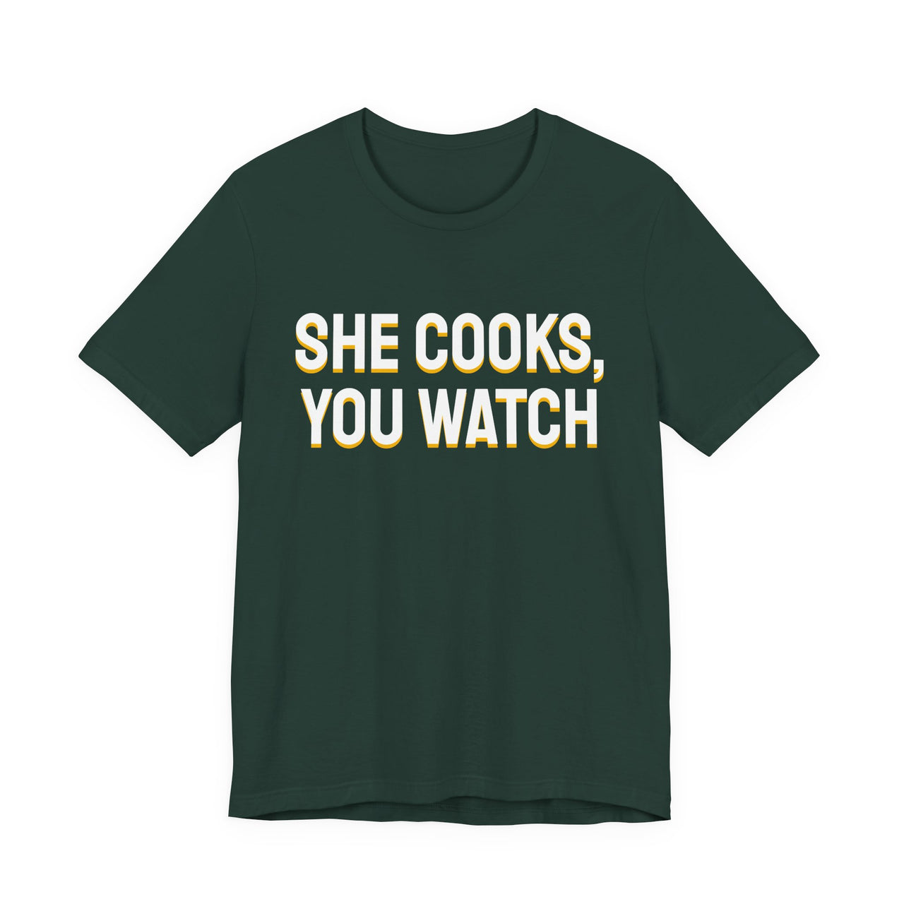 She Cooks, You Watch — Basketball T-Shirt