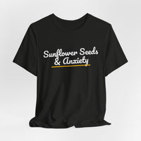 Thumbnail for Sunflower Seeds & Anxiety — Baseball T-Shirt