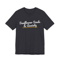 Thumbnail for Sunflower Seeds & Anxiety — Baseball T-Shirt