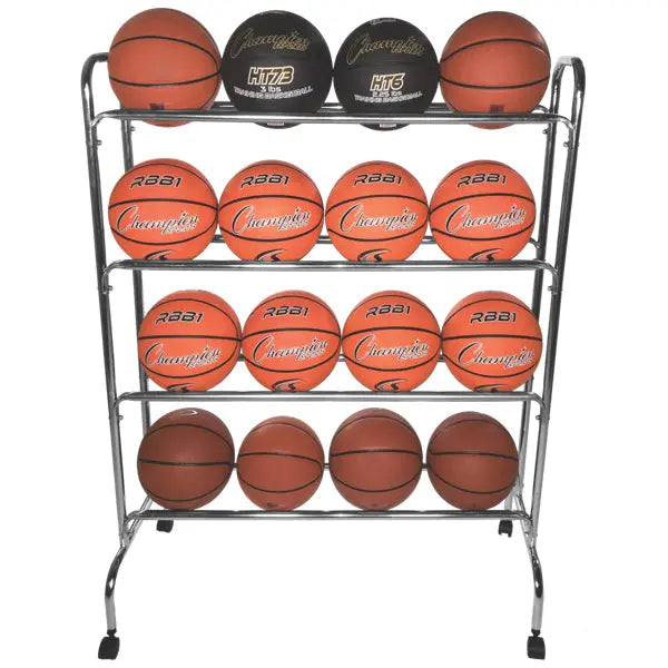 Auto Stack Basketball Rack 16 Basketball Ball Power-Coated Cart – HoopsKing