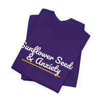 Thumbnail for Sunflower Seeds & Anxiety — Baseball T-Shirt