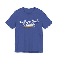 Thumbnail for Sunflower Seeds & Anxiety — Baseball T-Shirt
