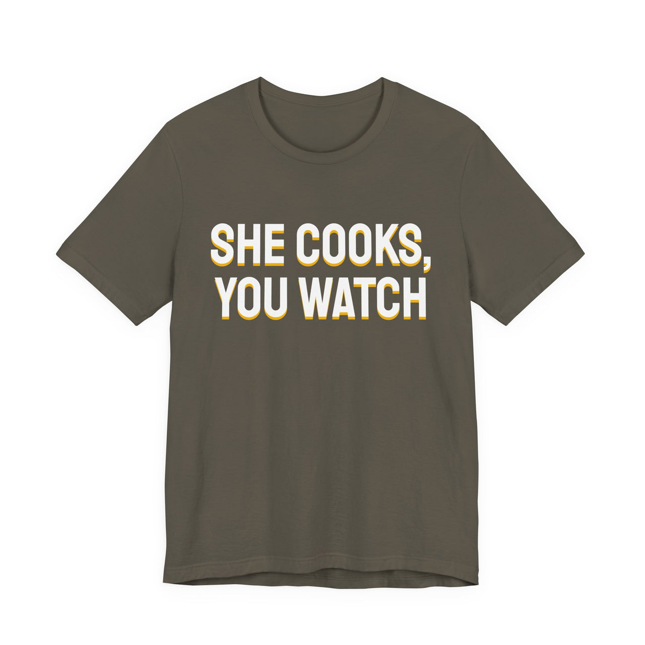 She Cooks, You Watch — Basketball T-Shirt