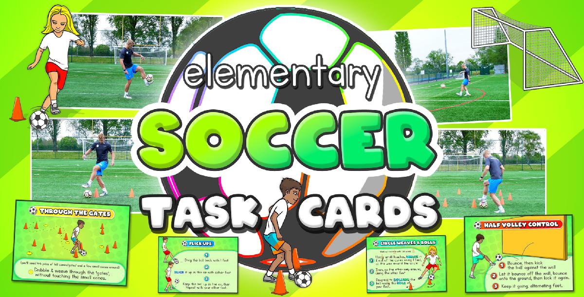 Soccer skills & drills - Individual tasks for PE (+ printable cards)